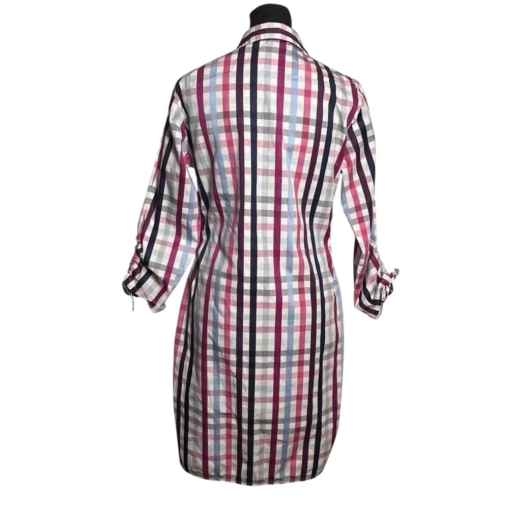 Anne Fontaine “Arielle” Plaid Cotton Shirt Dress Multicolor Button Front. Size 6 - Picture 4 of 12